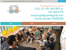 Tablet Screenshot of maryangeldaycare.com